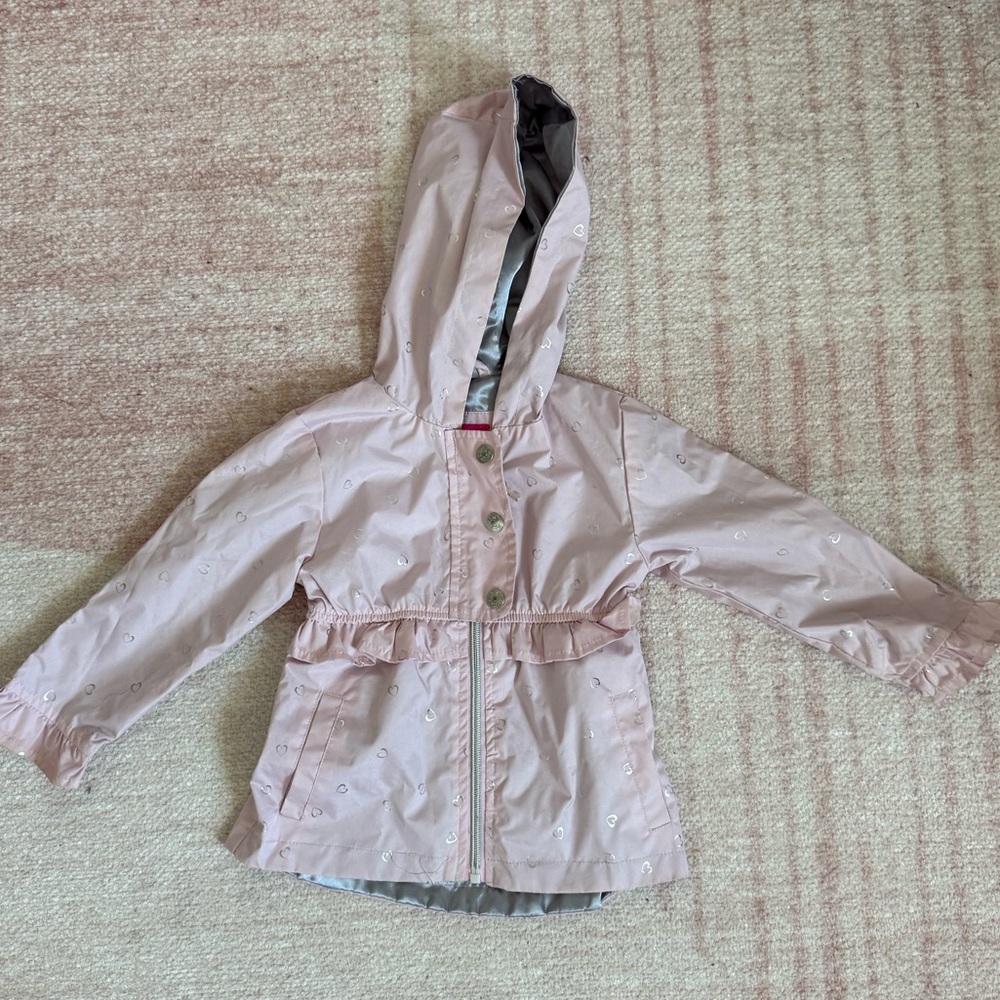 Pink Platinum Light Pink Hooded Raincoat 2T